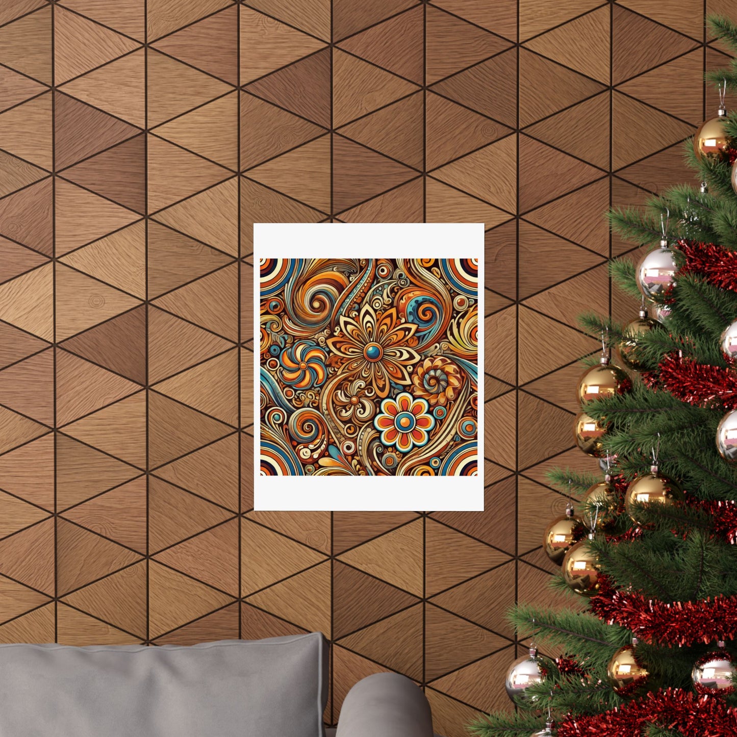 Ornate Abstract Floral Paisley Pattern Poster