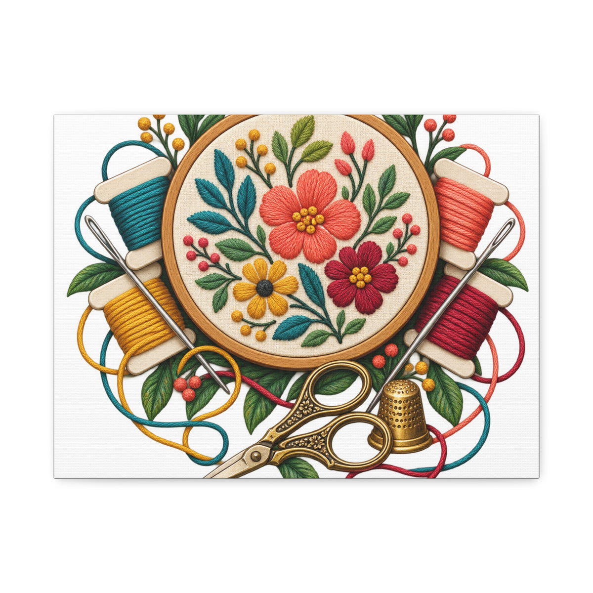Botanical Embroidery Workshop Canvas