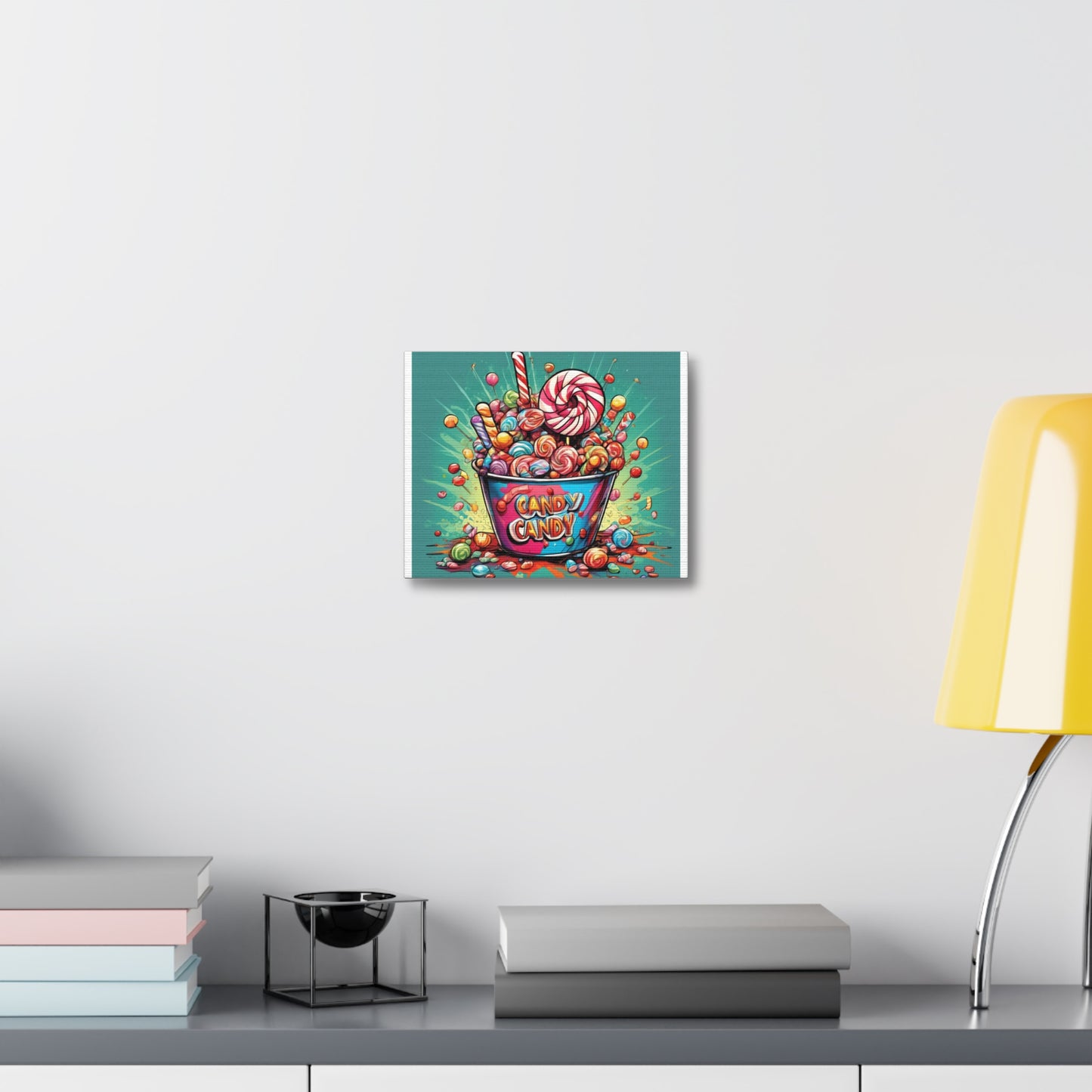 Holiday Candy Bucket Sweets Gift Art Canvas