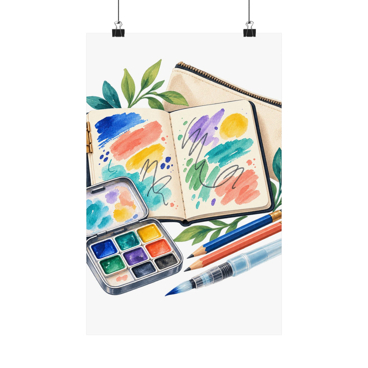 Colorful Urban Sketching Travel Kit Poster