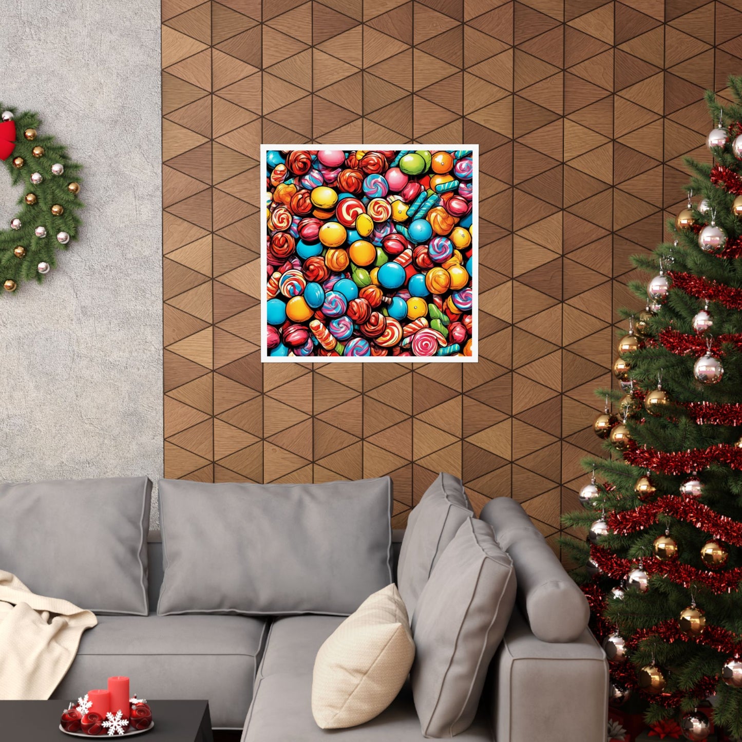 Colorful Candy Pattern Sweets Gift Art Poster