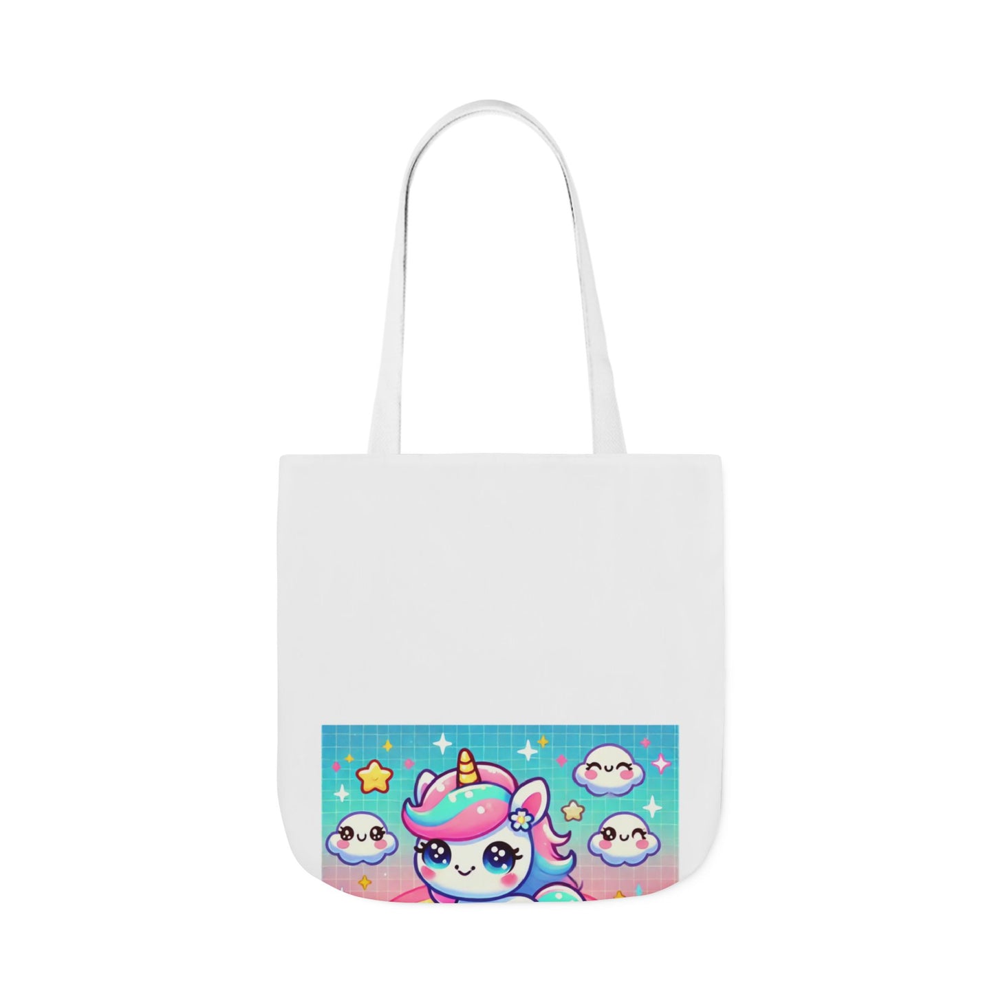 Pastel Rainbow Unicorn Cloud Kawaii Canvas Tote Bag