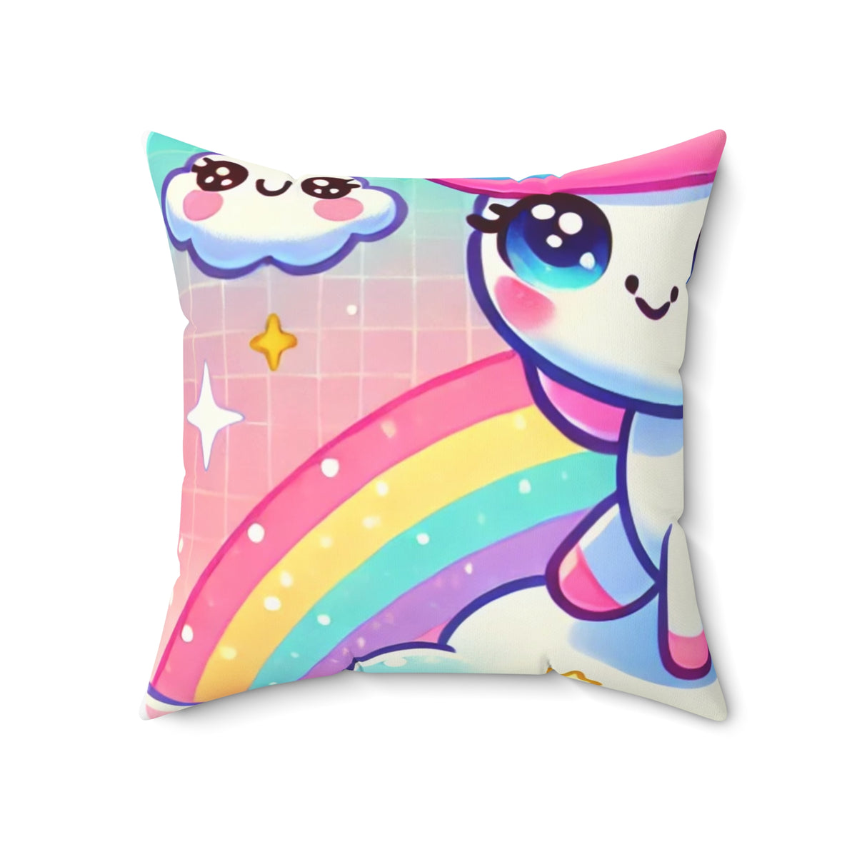 Pastel Rainbow Unicorn Cloud Kawaii Decorative Pillow