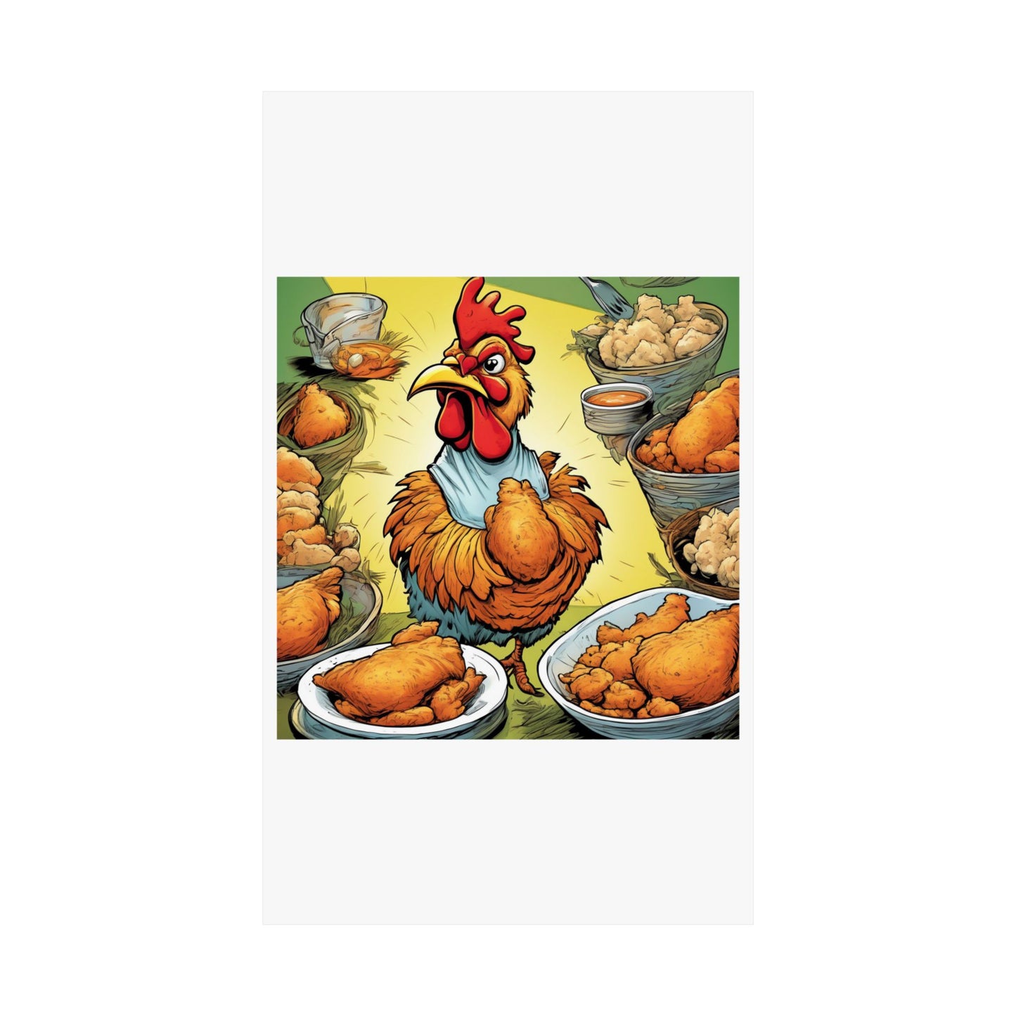 Funny Chicken Fried Food Comfort Food Art Poster