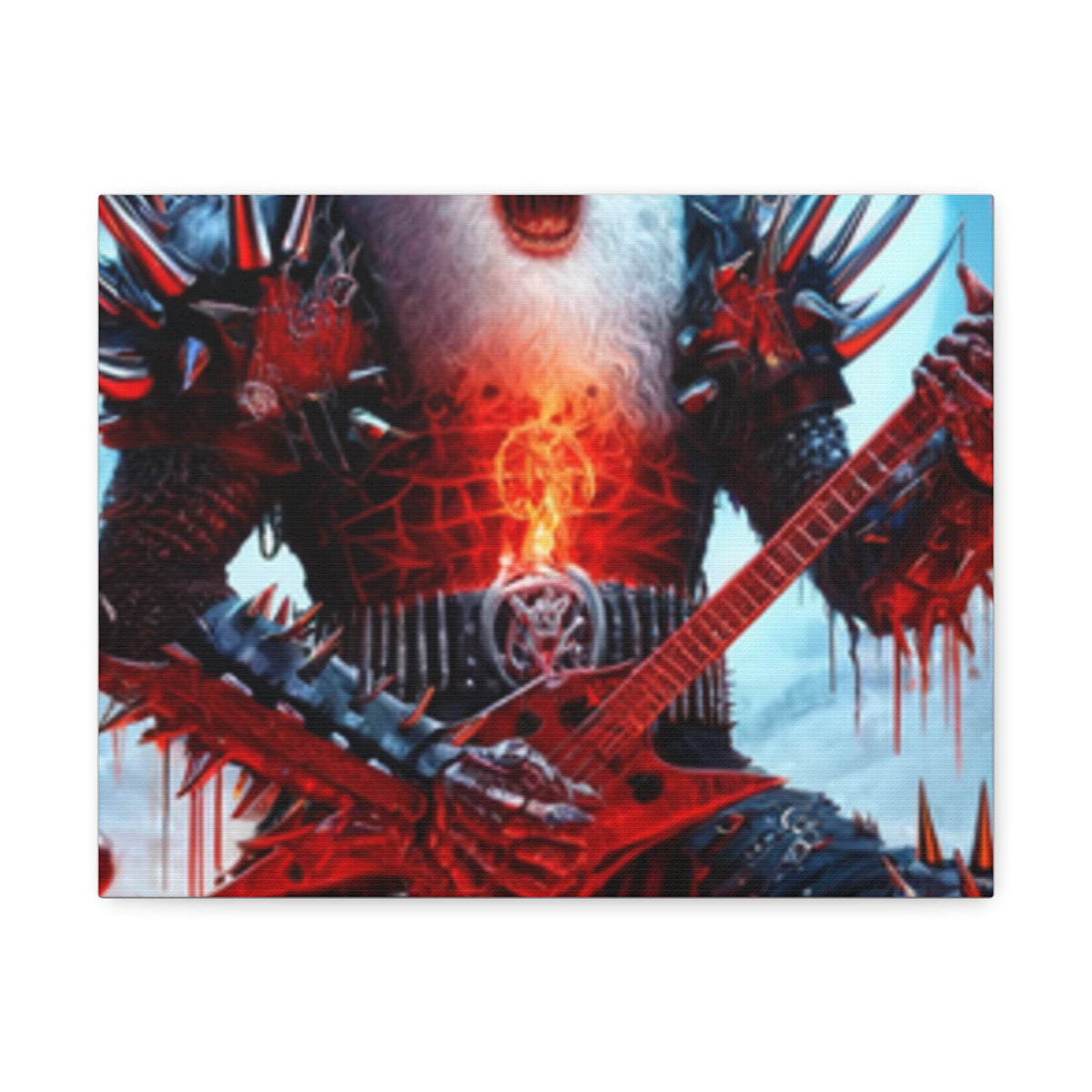 Heavy Metal Santa Holiday Concert Dark Holiday Canvas Art