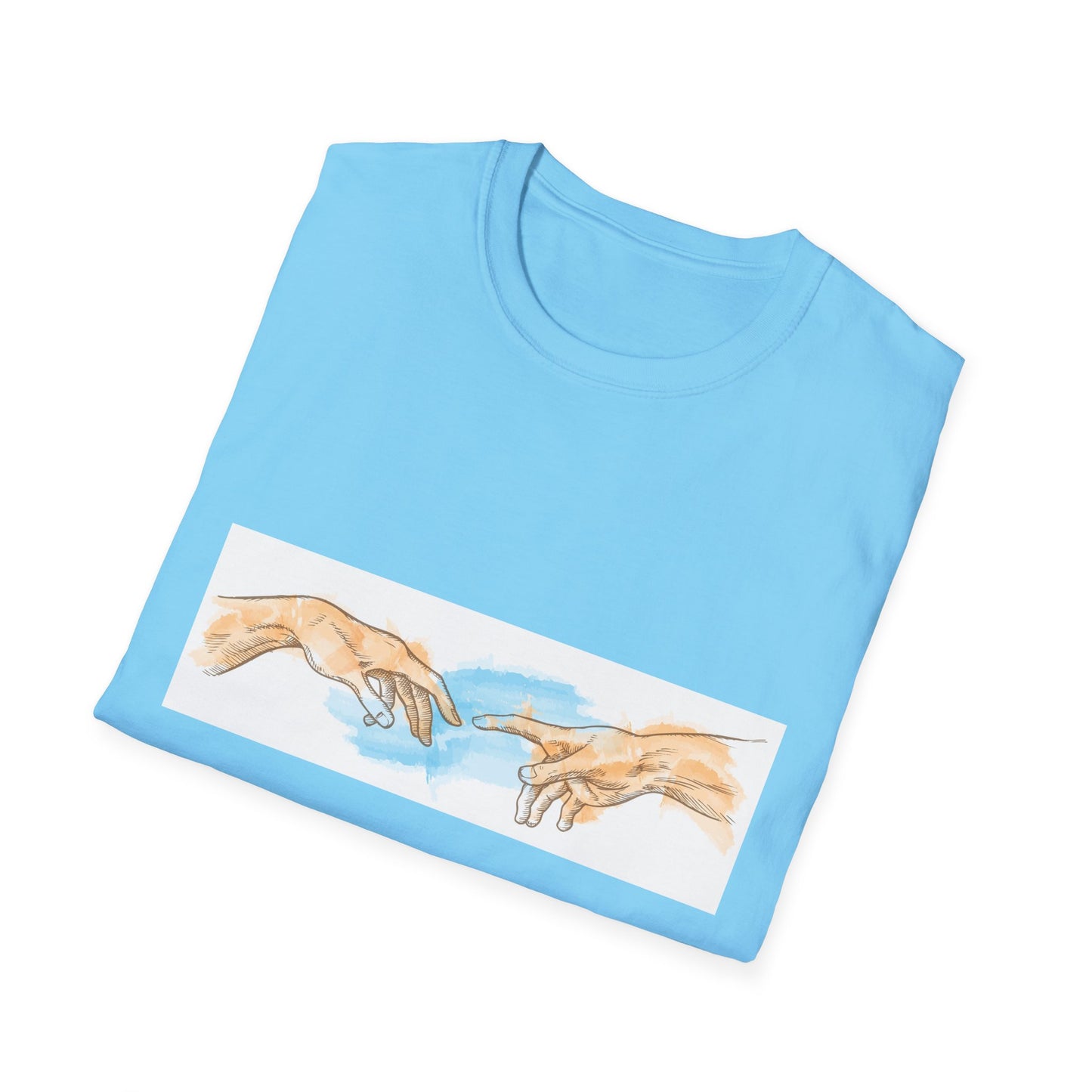 Creation of Adam Hands Graphic T-Shirt Michelangelo Inspired Art Tee Minimal Renaissance Aesthetic Inspired Unisex Shirt