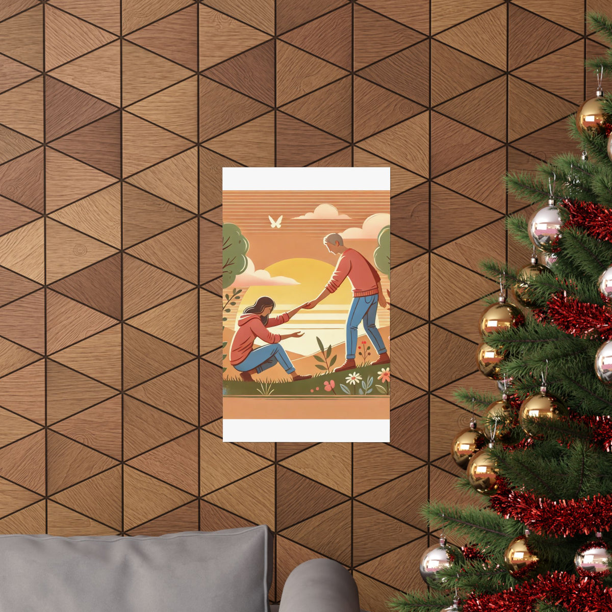 Helping Hands Sunset Garden Wall Art Poster