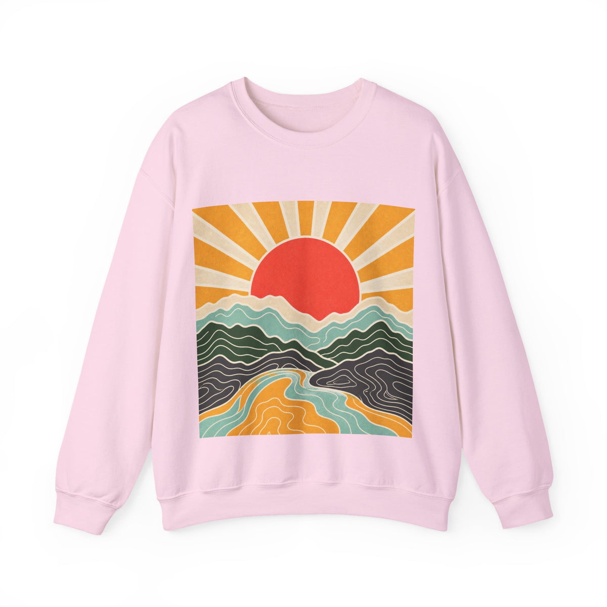 Topographic Sunrise Modern Outdoor Art Sweatshirt