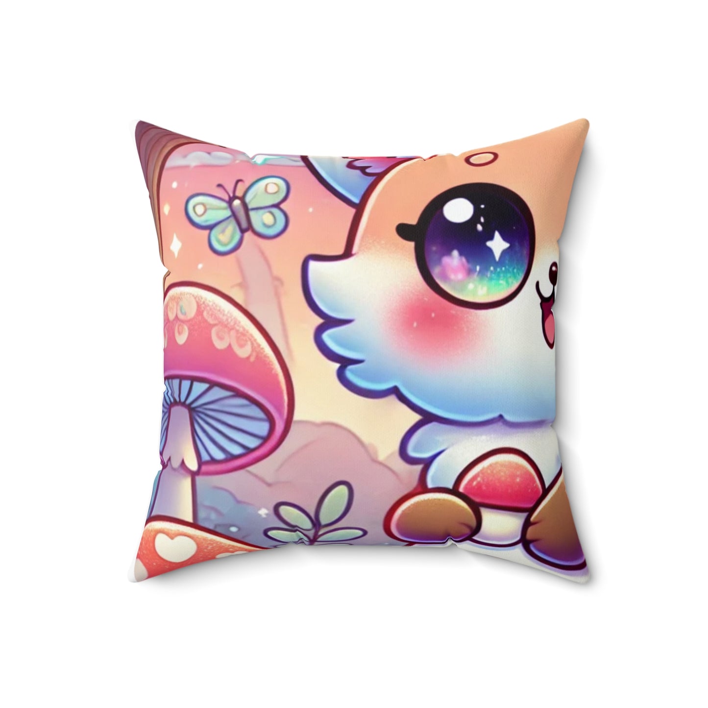 Pastel Woodland Fox Mushroom Kawaii Decorative Pillow