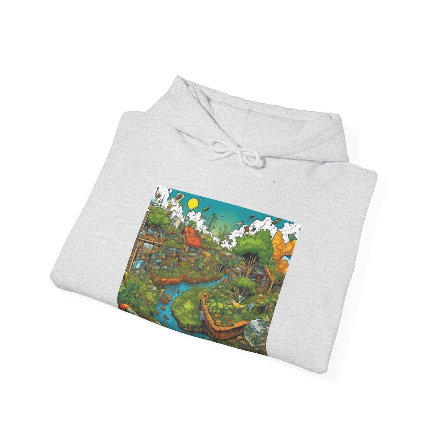 Whimsical Garden Stream Nature Gift Art Hoodie