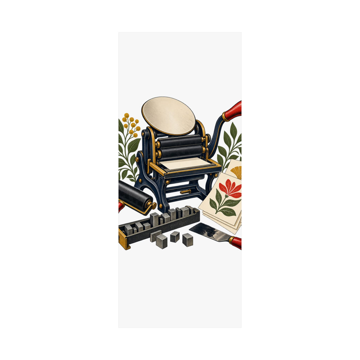 Botanical Letterpress Printshop Poster