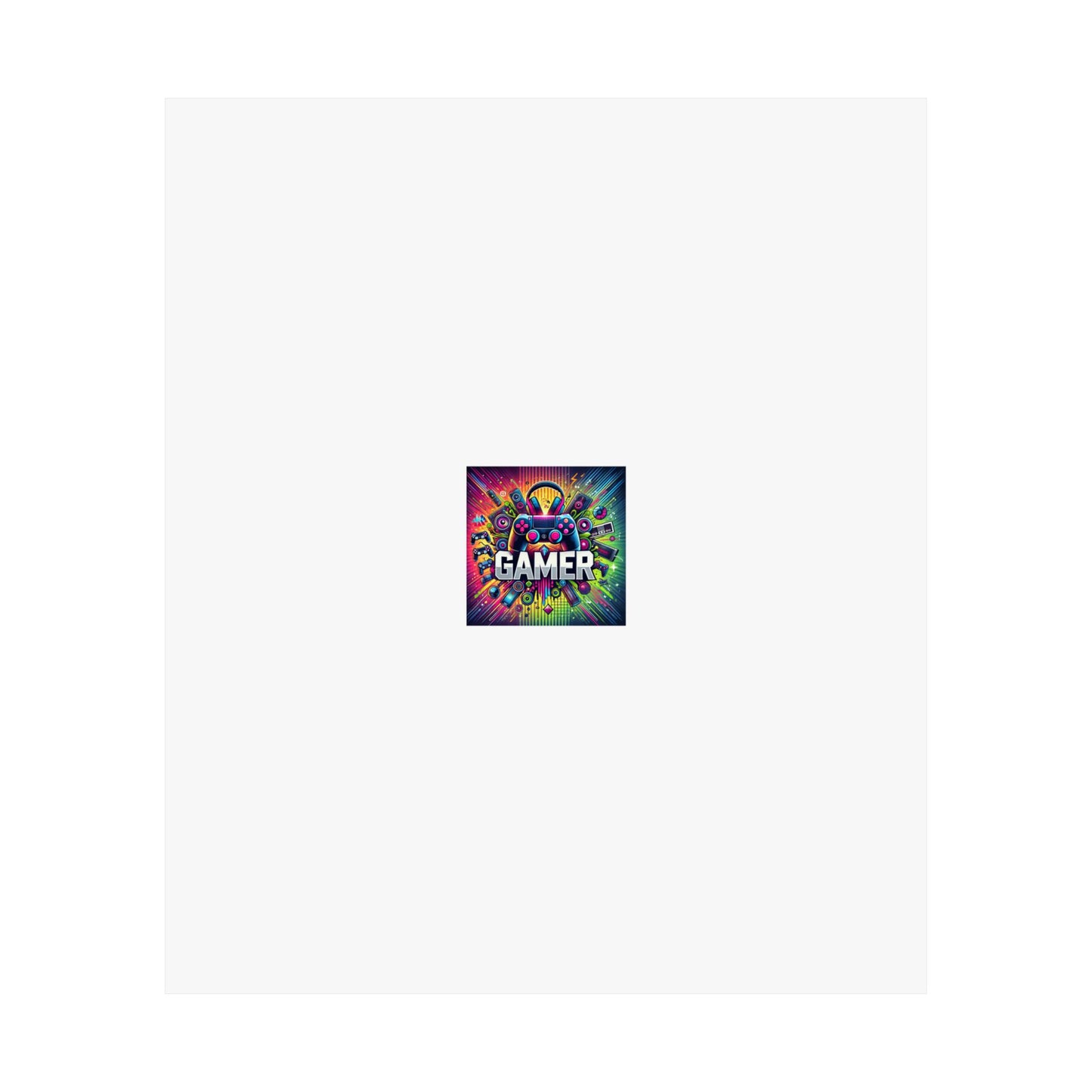 Neon Gamer Energy Retro Arcade Gaming Wall Art Poster