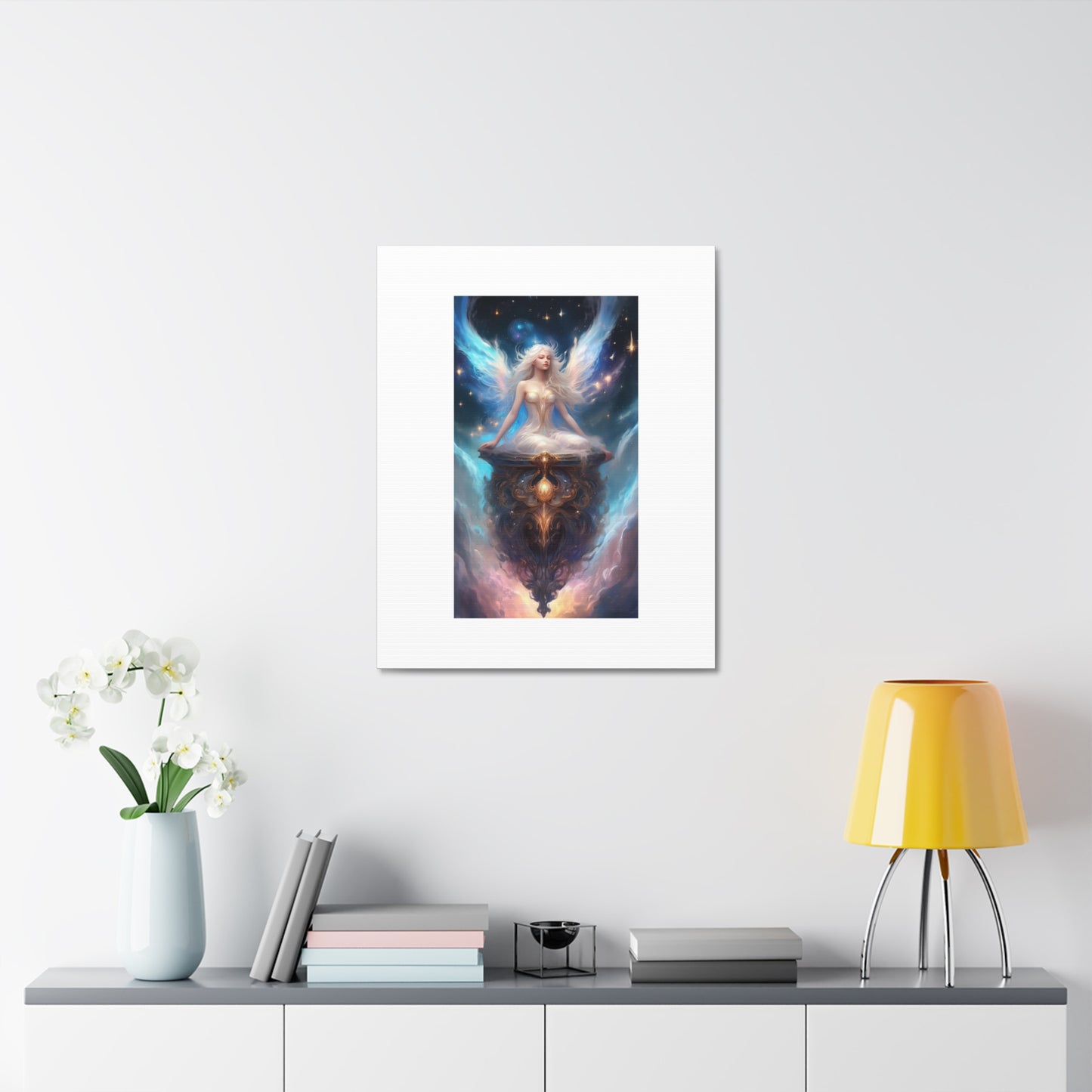 Celestial Winged Meditation Fantasy Portrait Canvas