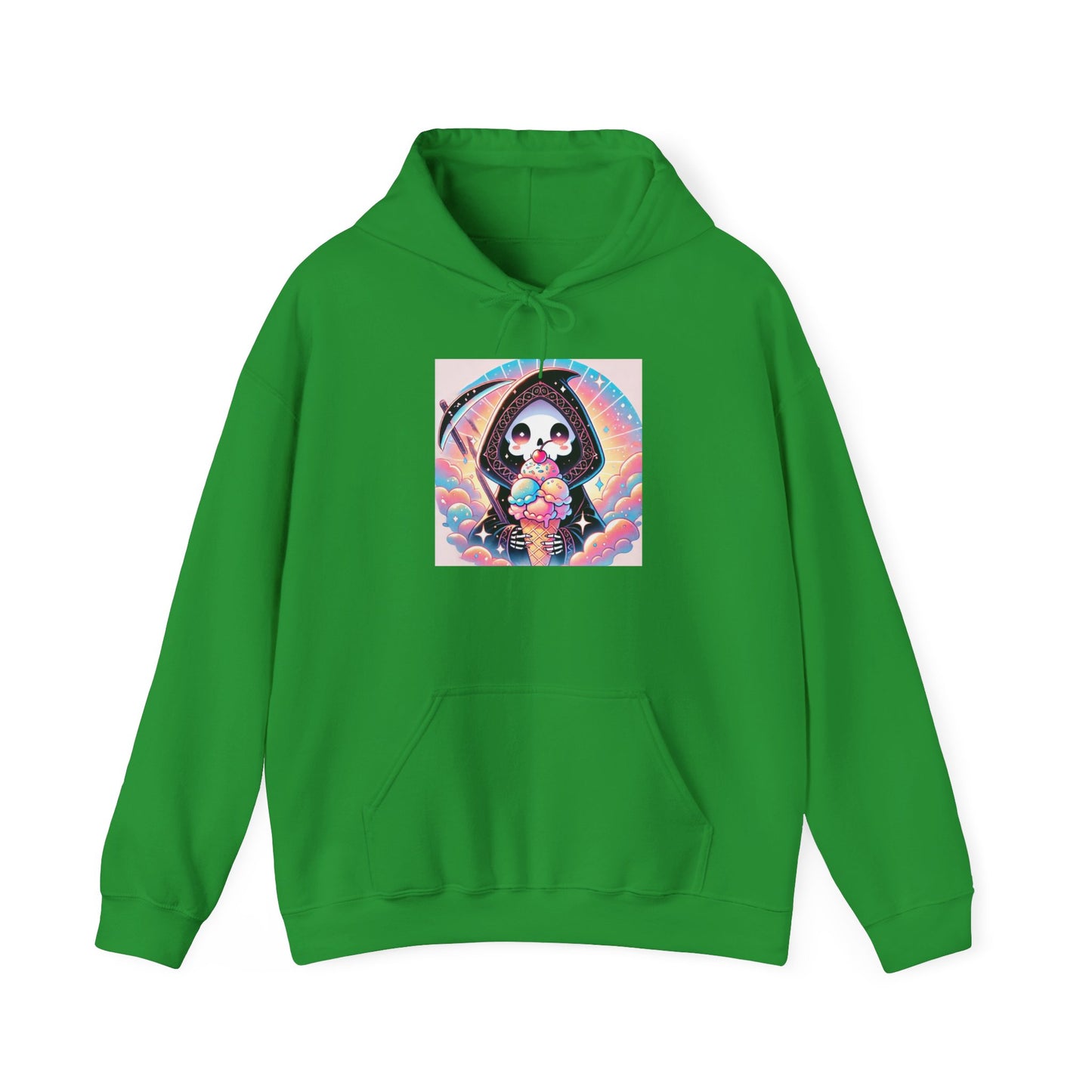 Grim Reaper Kawaii Anime Hoodie - Cute Ice Cream Design - Unisex Comfortable Hooded Sweatshirt - Fun & Stylish Gift Idea!