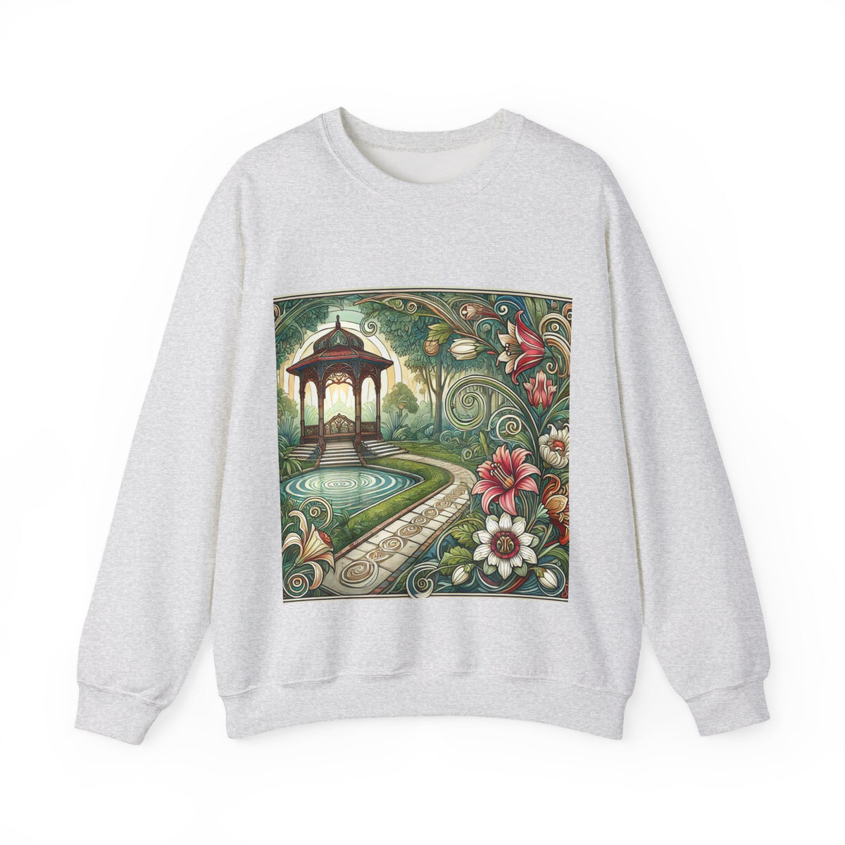 Botanical Gazebo Garden Art Nouveau Sweatshirt