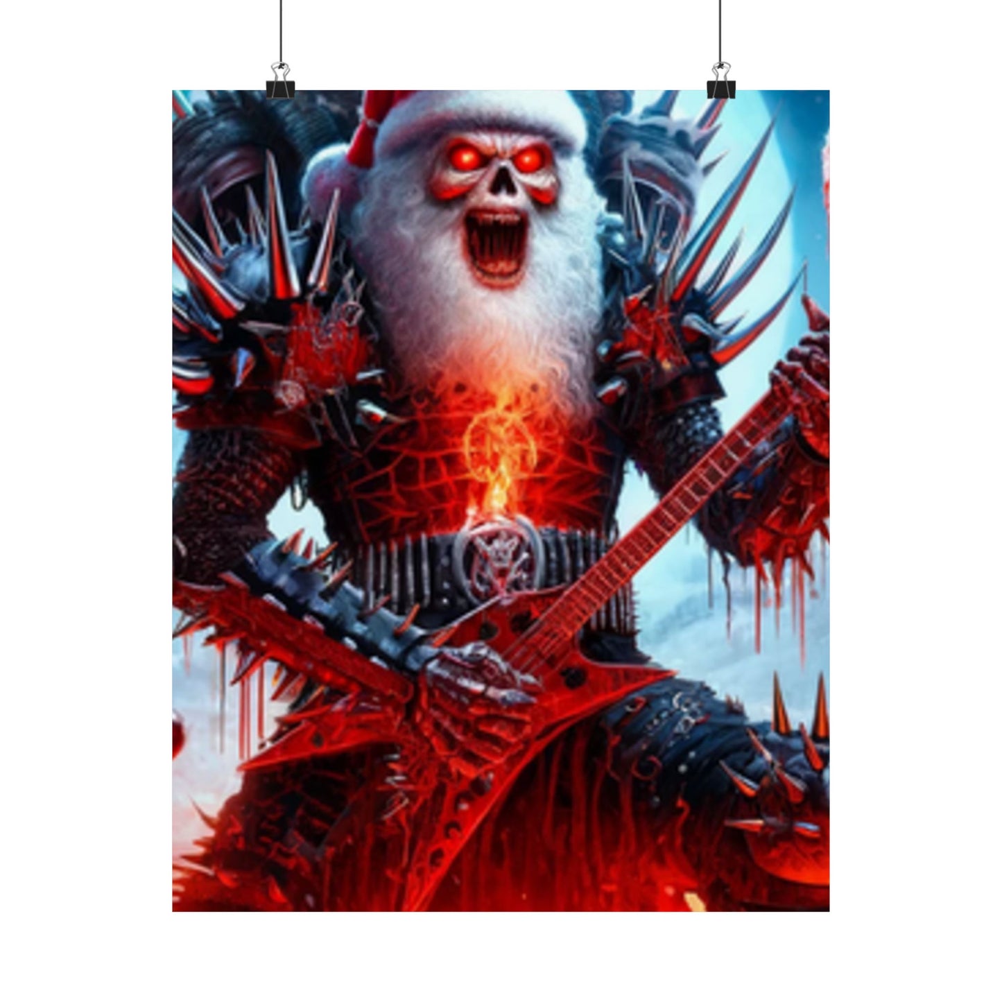 Heavy Metal Santa Holiday Concert Music Room Poster