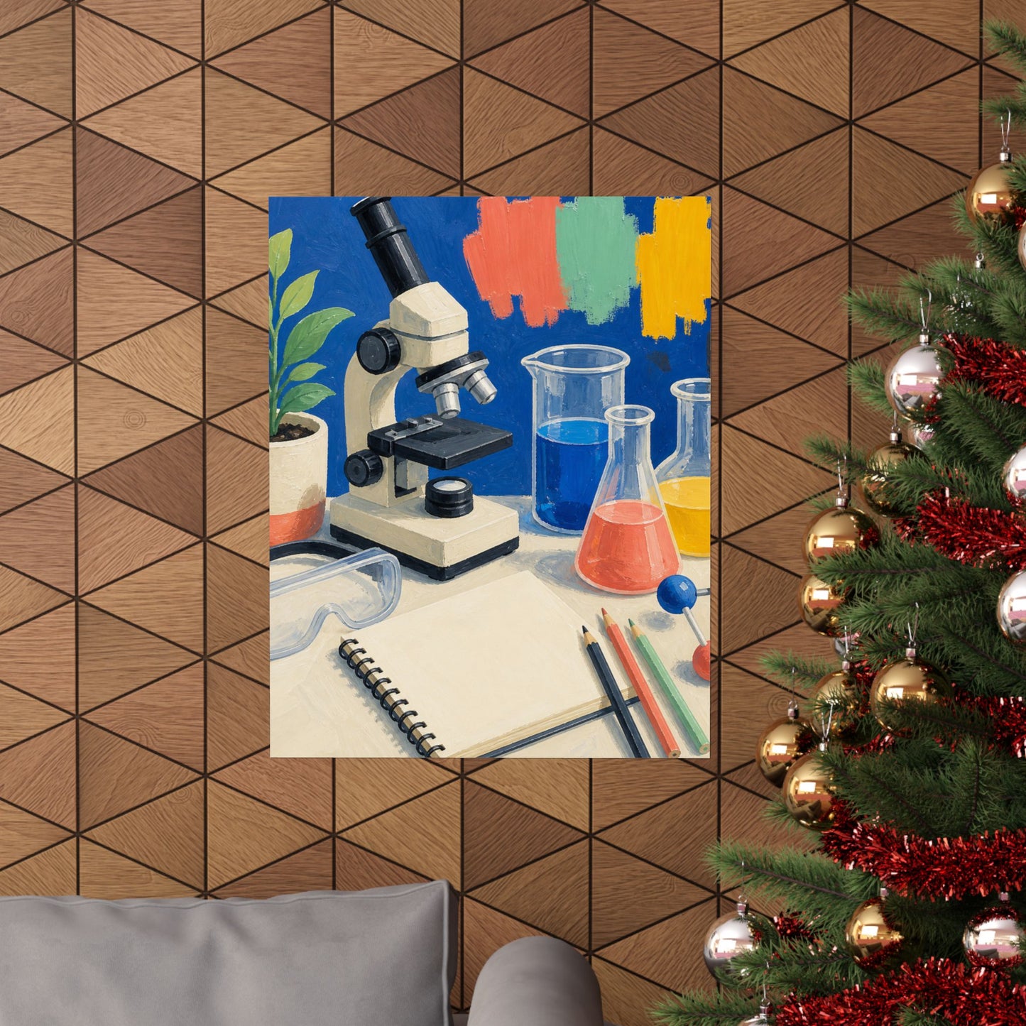 Colorful Science Lab Learning Art Poster