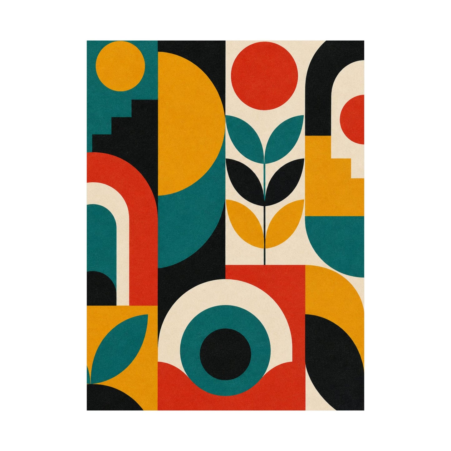 Mid Century Arches Botanical Geometric Abstract Poster