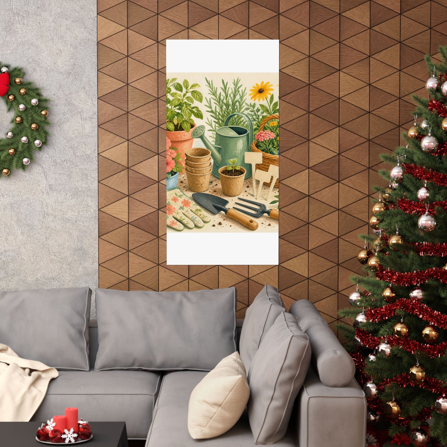 Colorful Gardening Tools and Flowers Hobby Poster