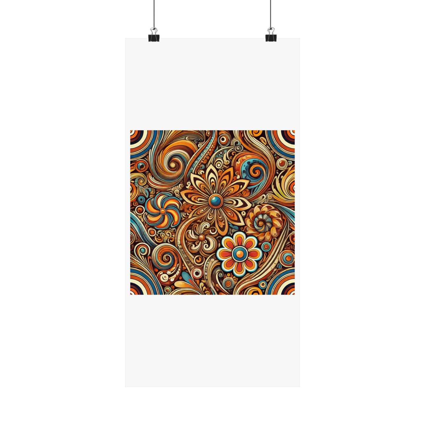 Ornate Abstract Floral Paisley Pattern Poster