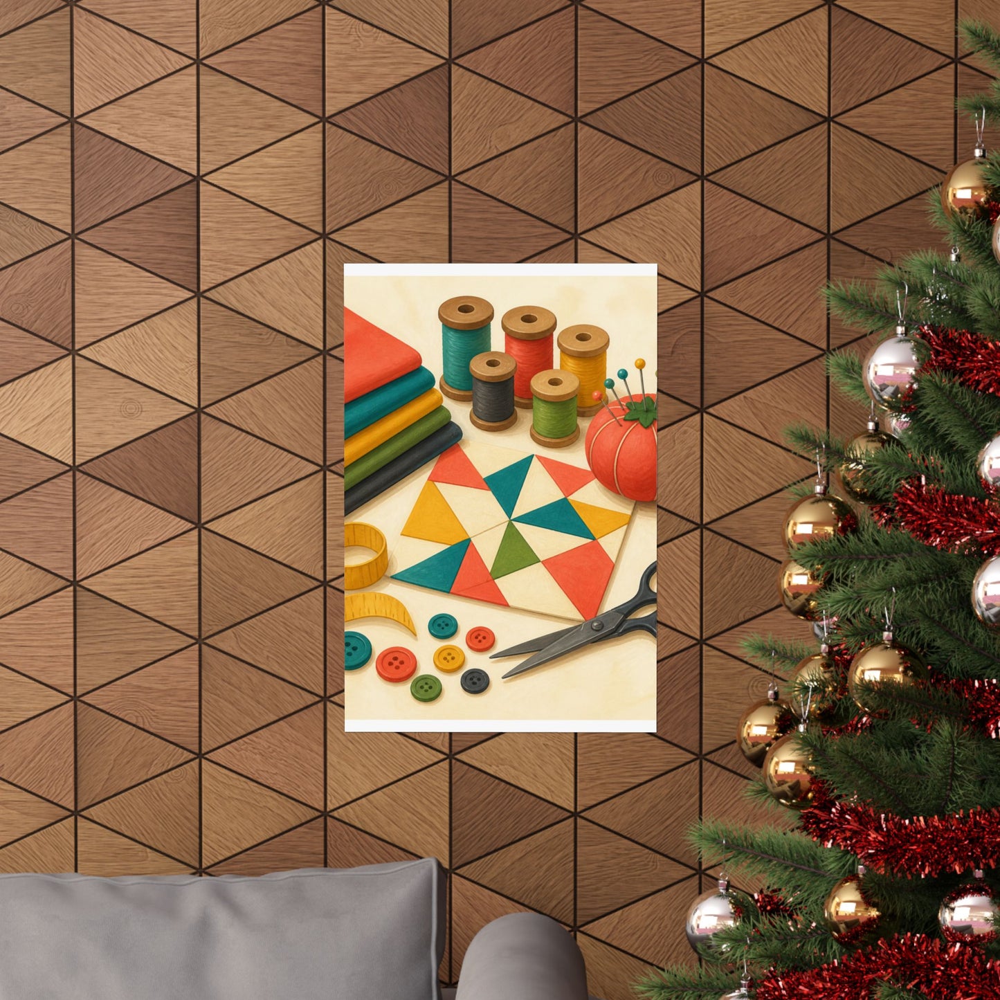 Colorful Sewing and Quilting Hobby Poster