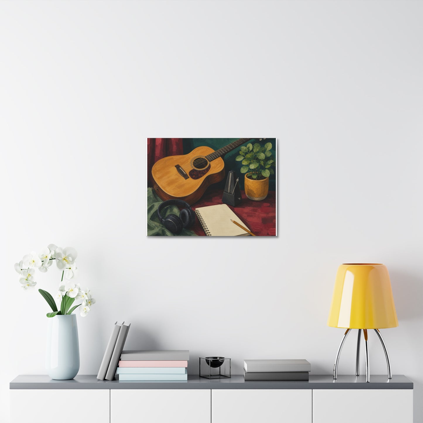 Cozy Acoustic Music Practice Art Canvas Art