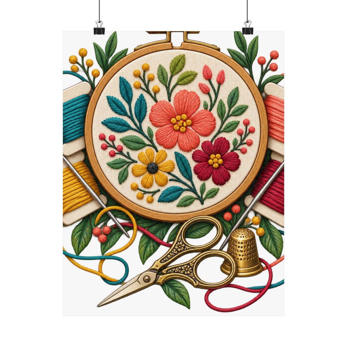 Botanical Embroidery Workshop Poster