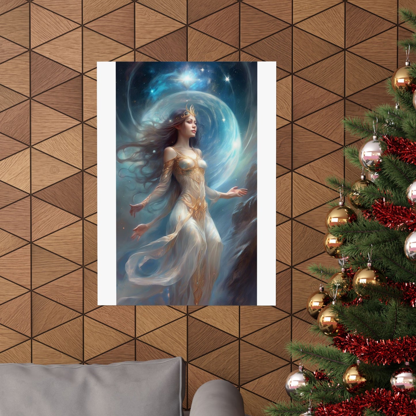 Lunar Celestial Queen Fantasy Portrait Poster