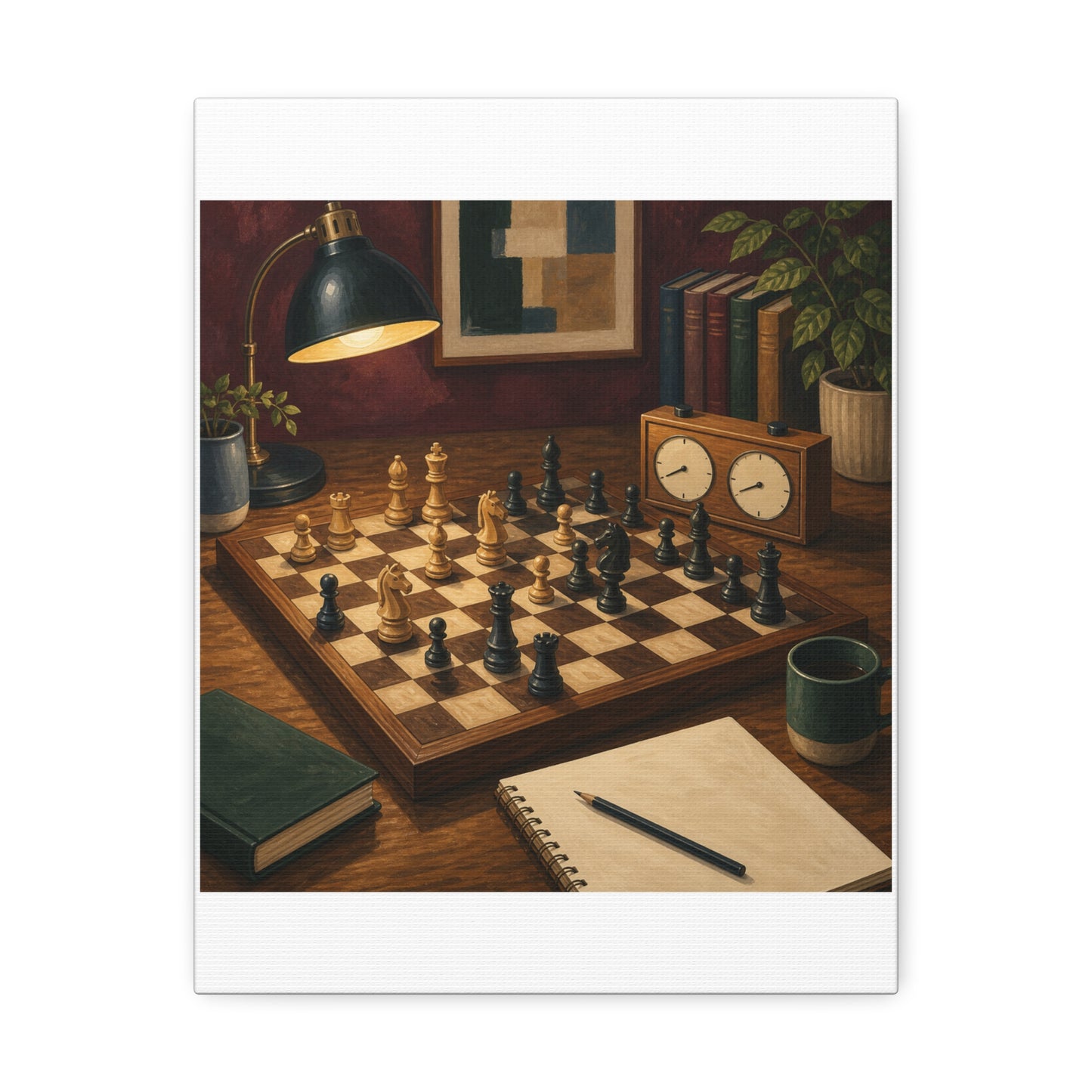 Cozy Chess Strategy Game Hobby Canvas Art