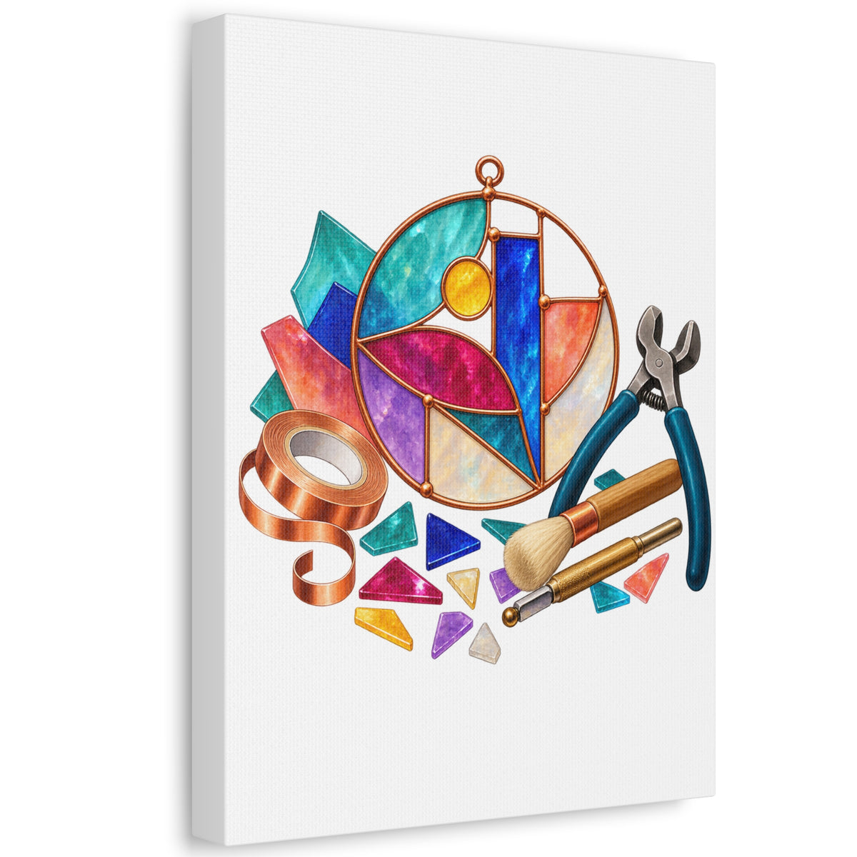 Abstract Stained Glass Suncatcher Workshop Canvas