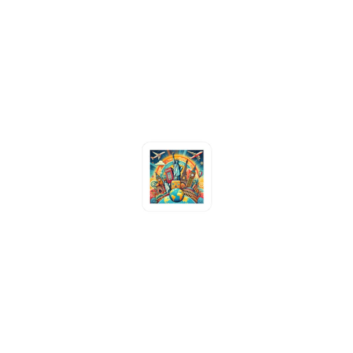 Global Landmark Adventure Collage Adventure Travel Sticker
