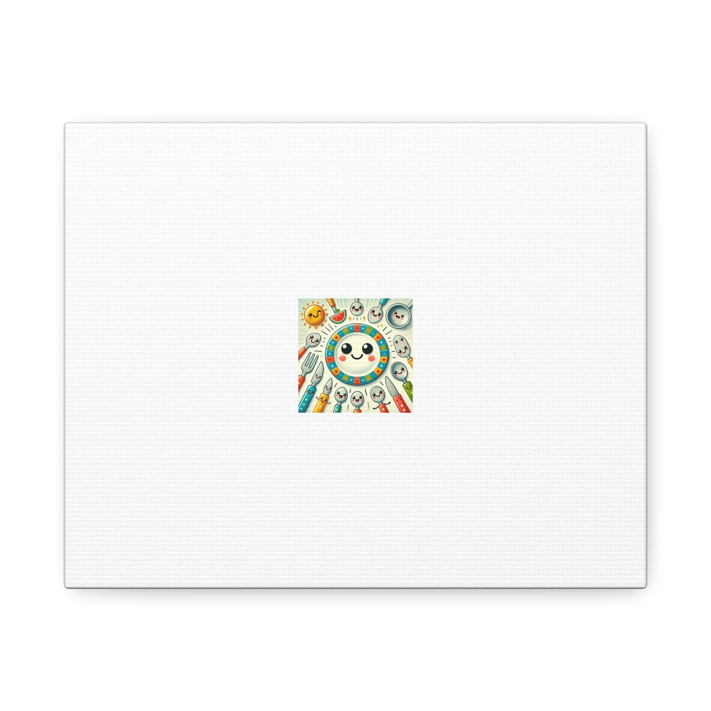 Happy Little Kitchen Club Kawaii Food Canvas Kitchen Wall Art Decor Gift