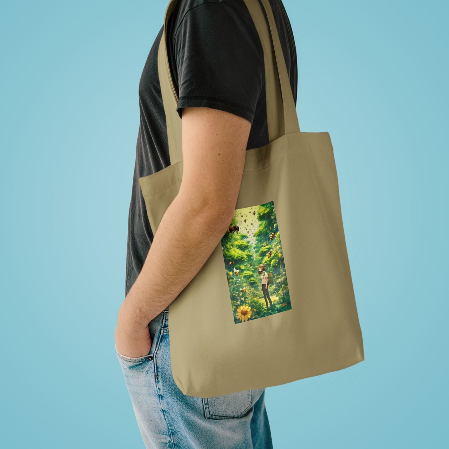 Bee Garden Explorer Anime Nature Art Tote Bag