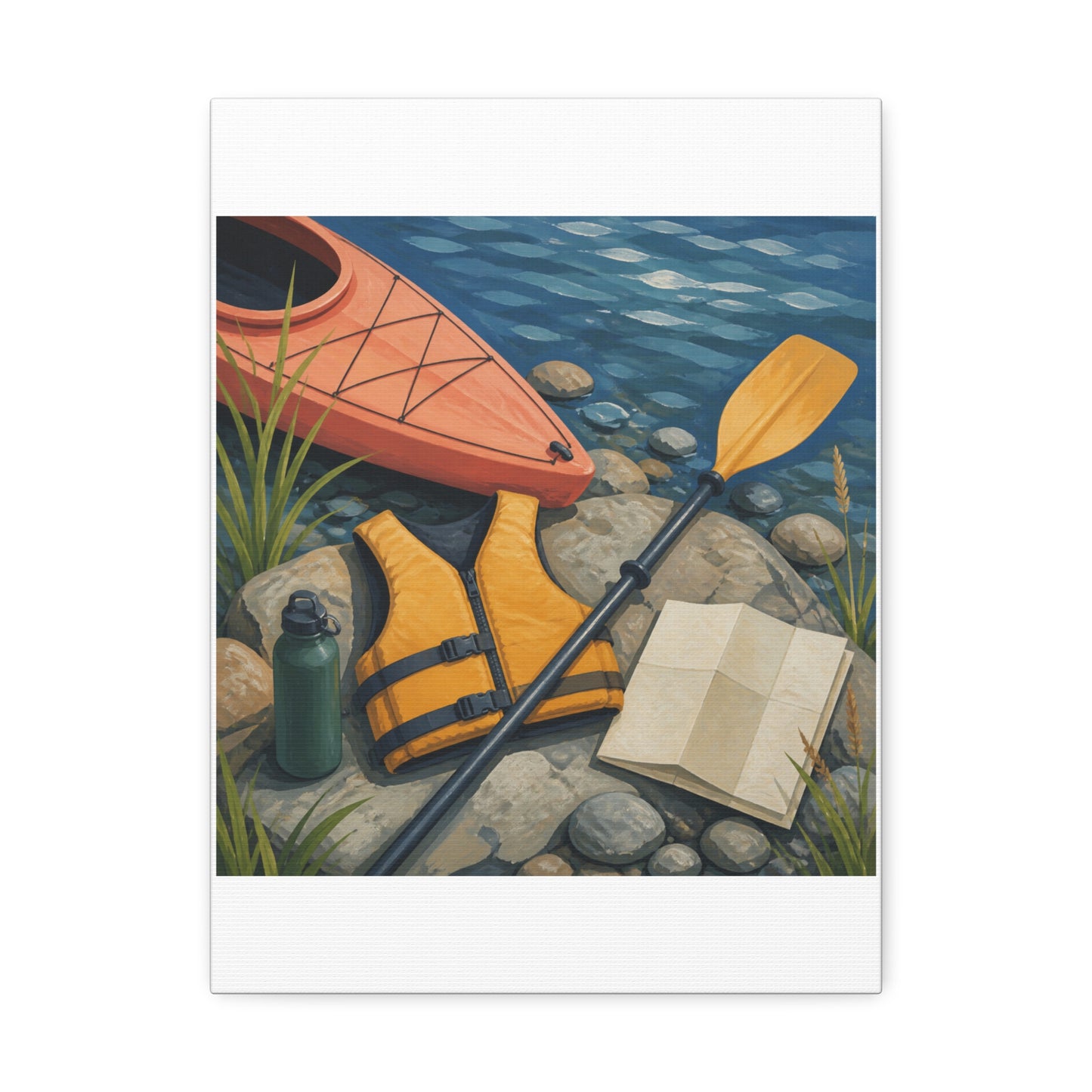 Calm Kayaking Adventure Art Canvas Art