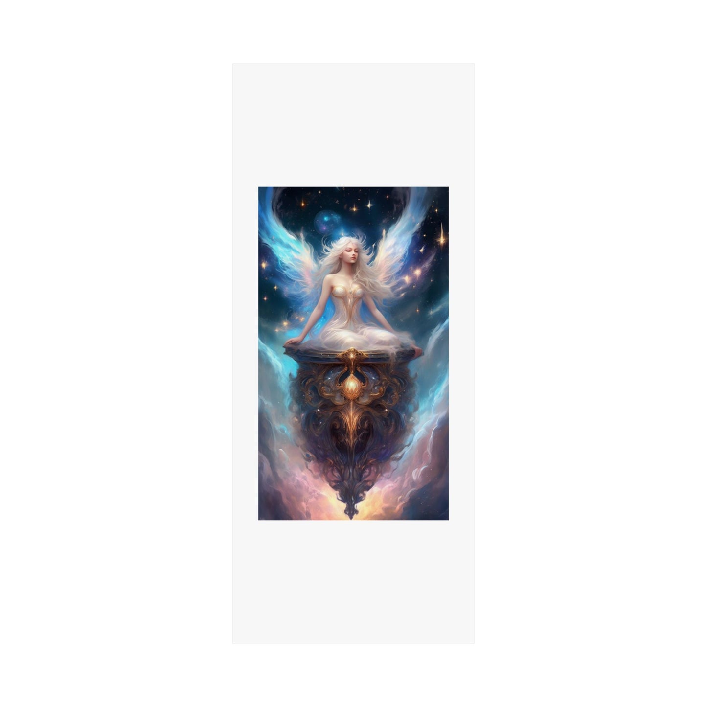 Celestial Winged Meditation Fantasy Portrait Poster