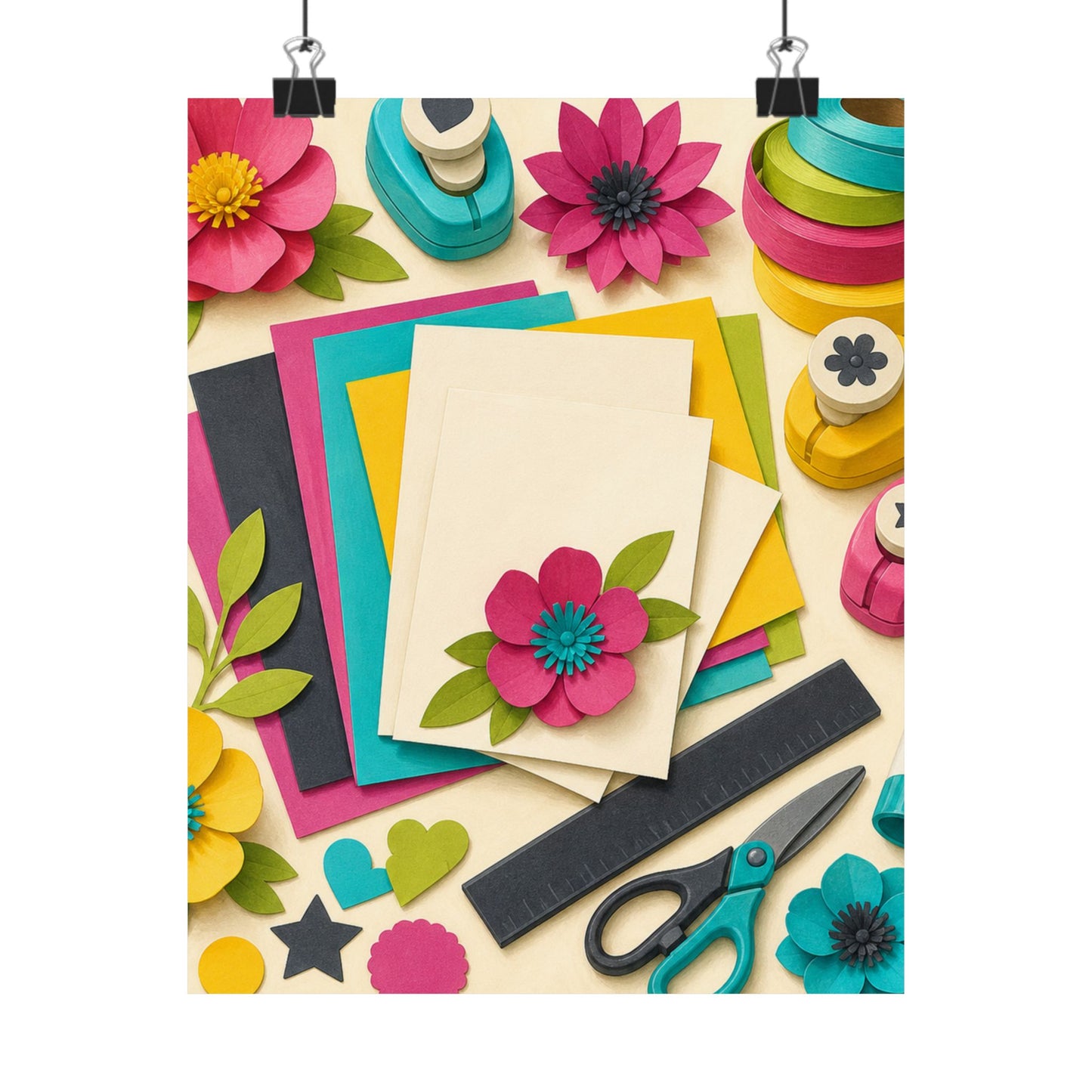 Bright Paper Crafting Hobby Poster