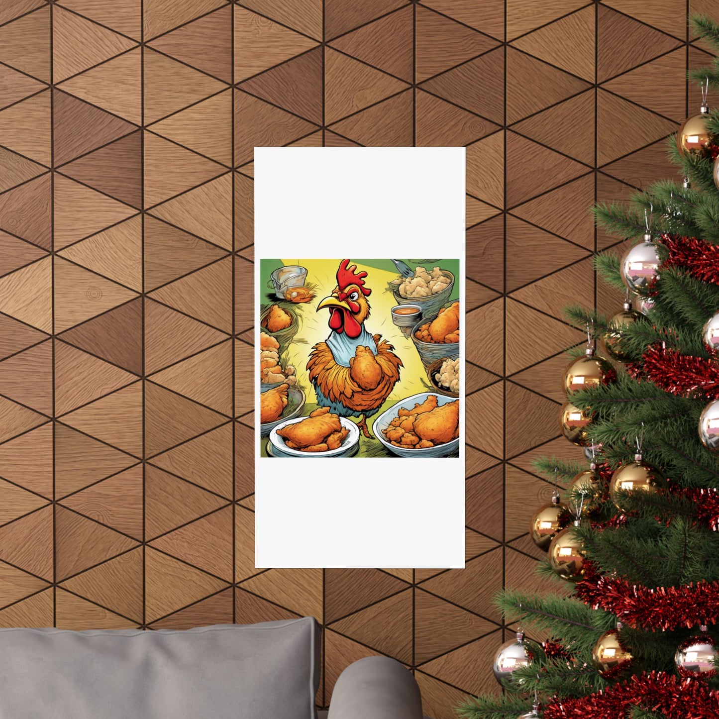 Funny Chicken Fried Food Comfort Food Art Poster