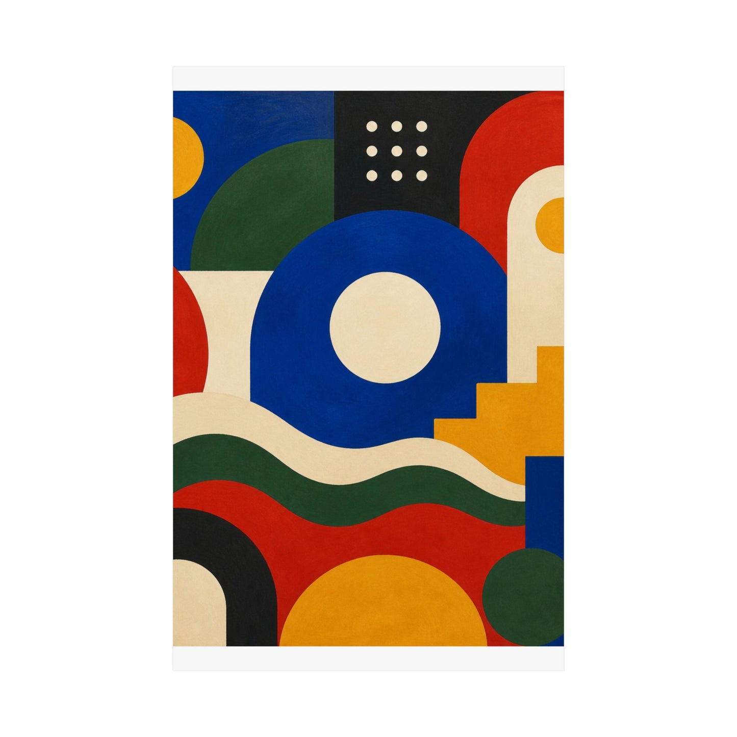 Bold Geometric Balance Abstract Art Poster