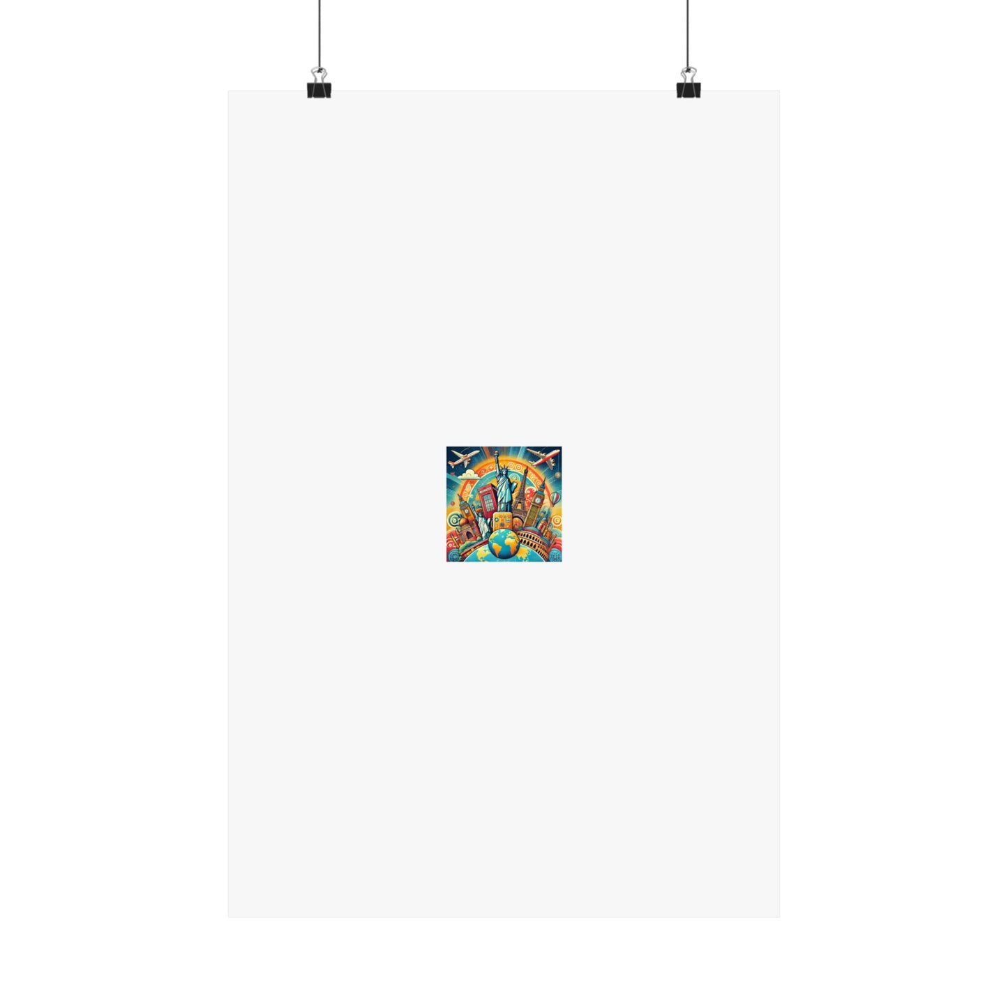 Global Landmark Adventure Collage Colorful Travel Poster