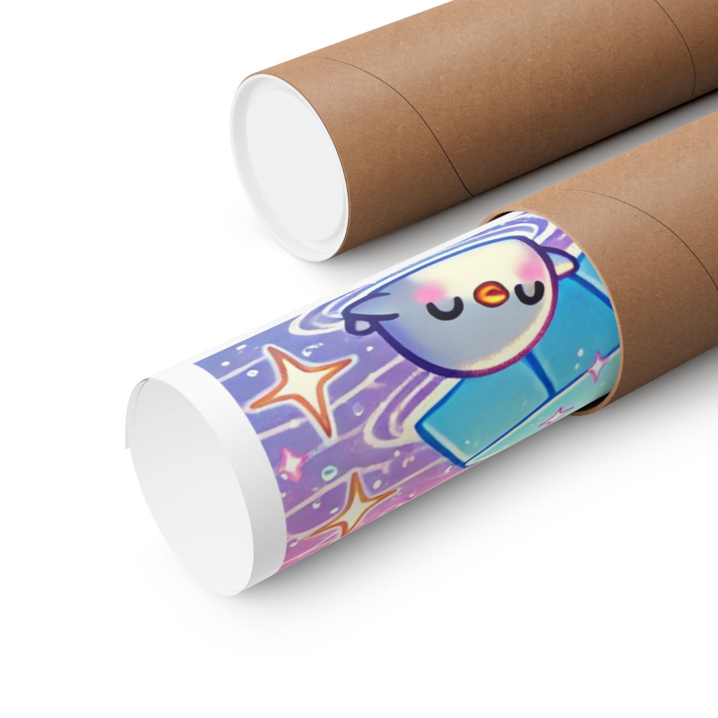 Cute Winter Penguin Ice Floe Kawaii Art Poster
