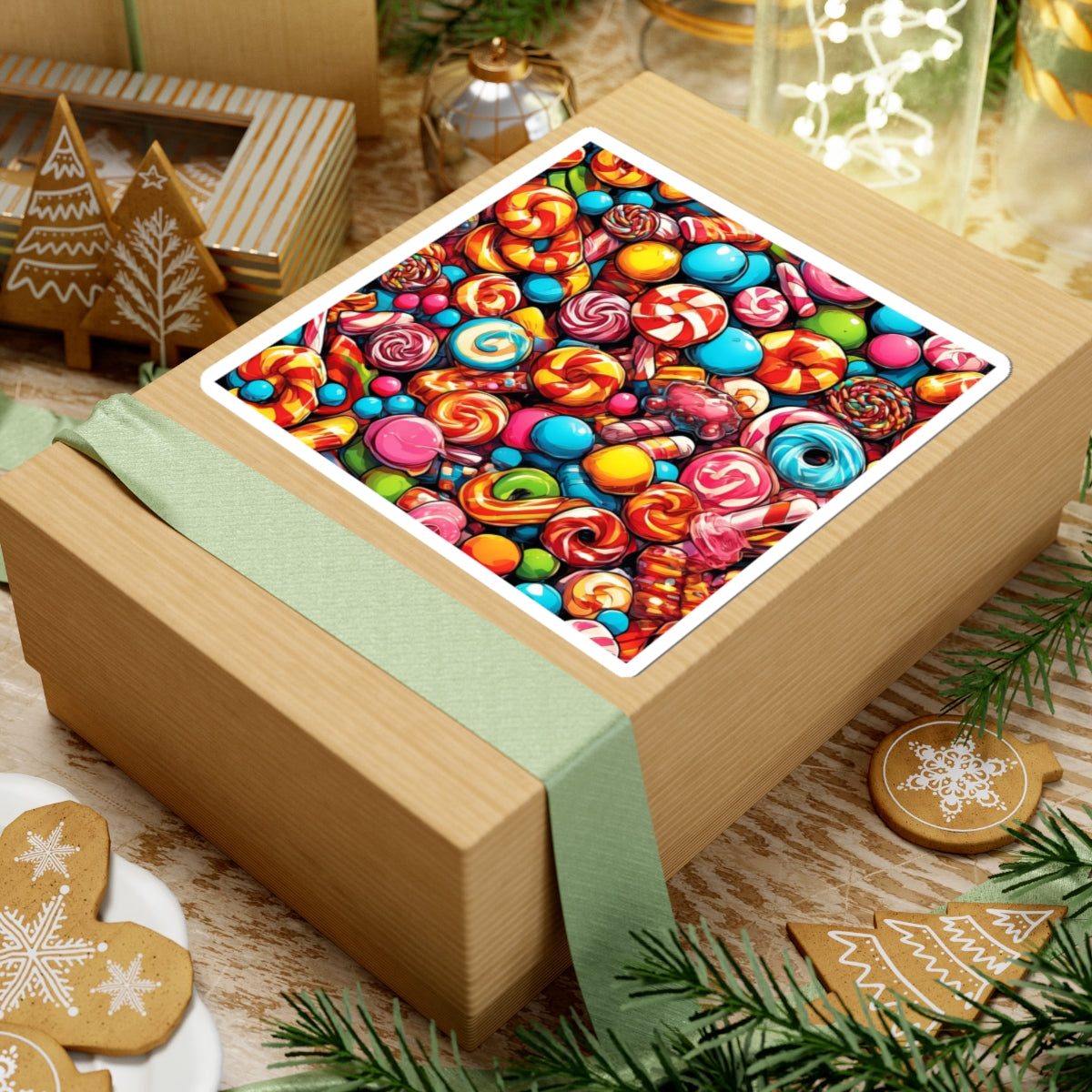 Colorful Candy and Lollipop Pattern Sticker