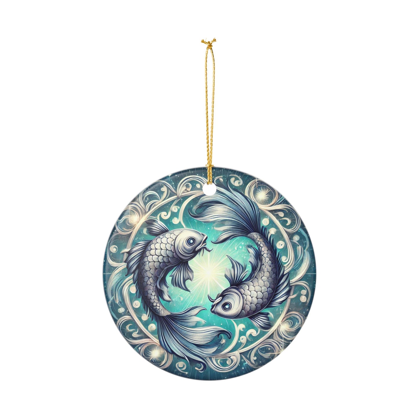 Pisces Zodiac Sign Christmas Ornament - Festive Astrology Decor with Pisces Symbol & Constellation - Perfect Holiday Gift!