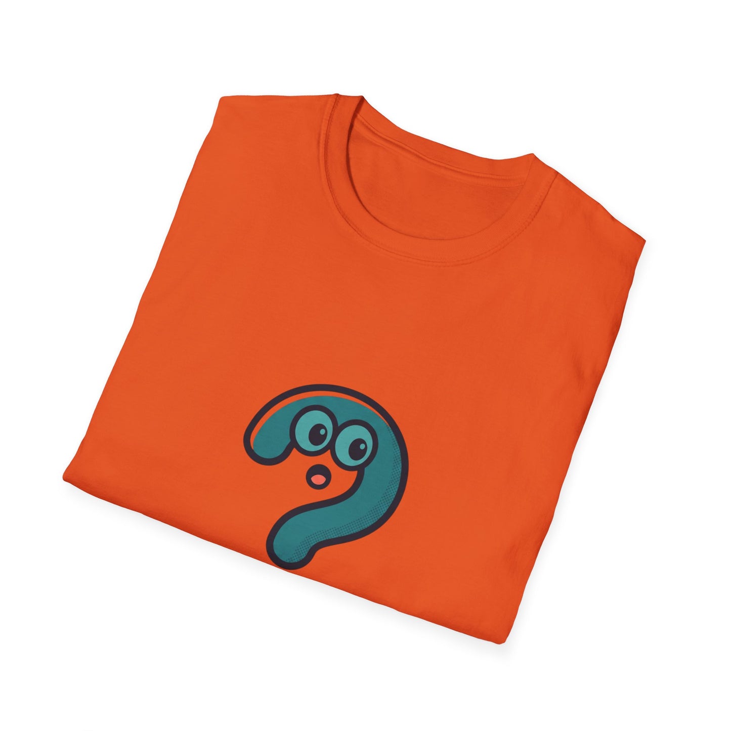 Confused Question Mark Character T-Shirt | Funny “Huh?” Cartoon Graphic Tee, Silly Expression Humor Shirt