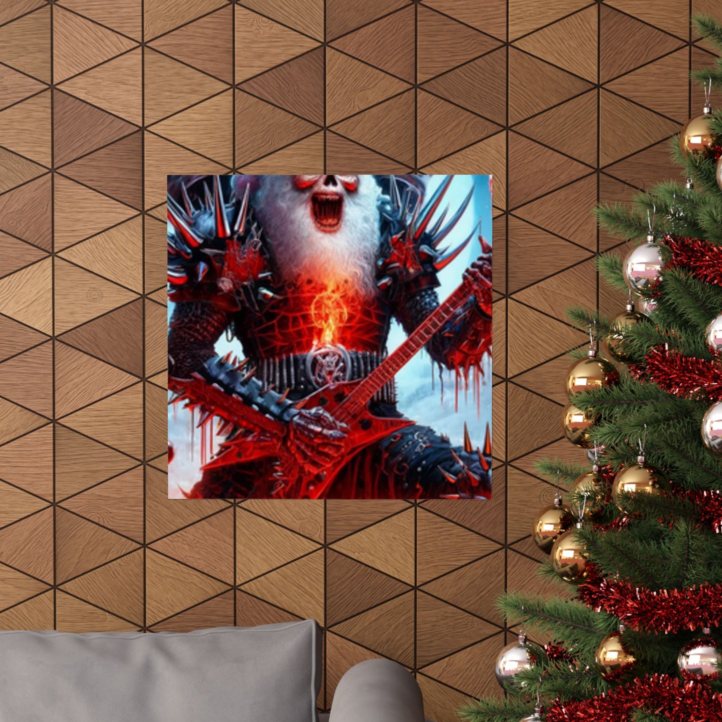 Heavy Metal Santa Holiday Concert Music Room Poster