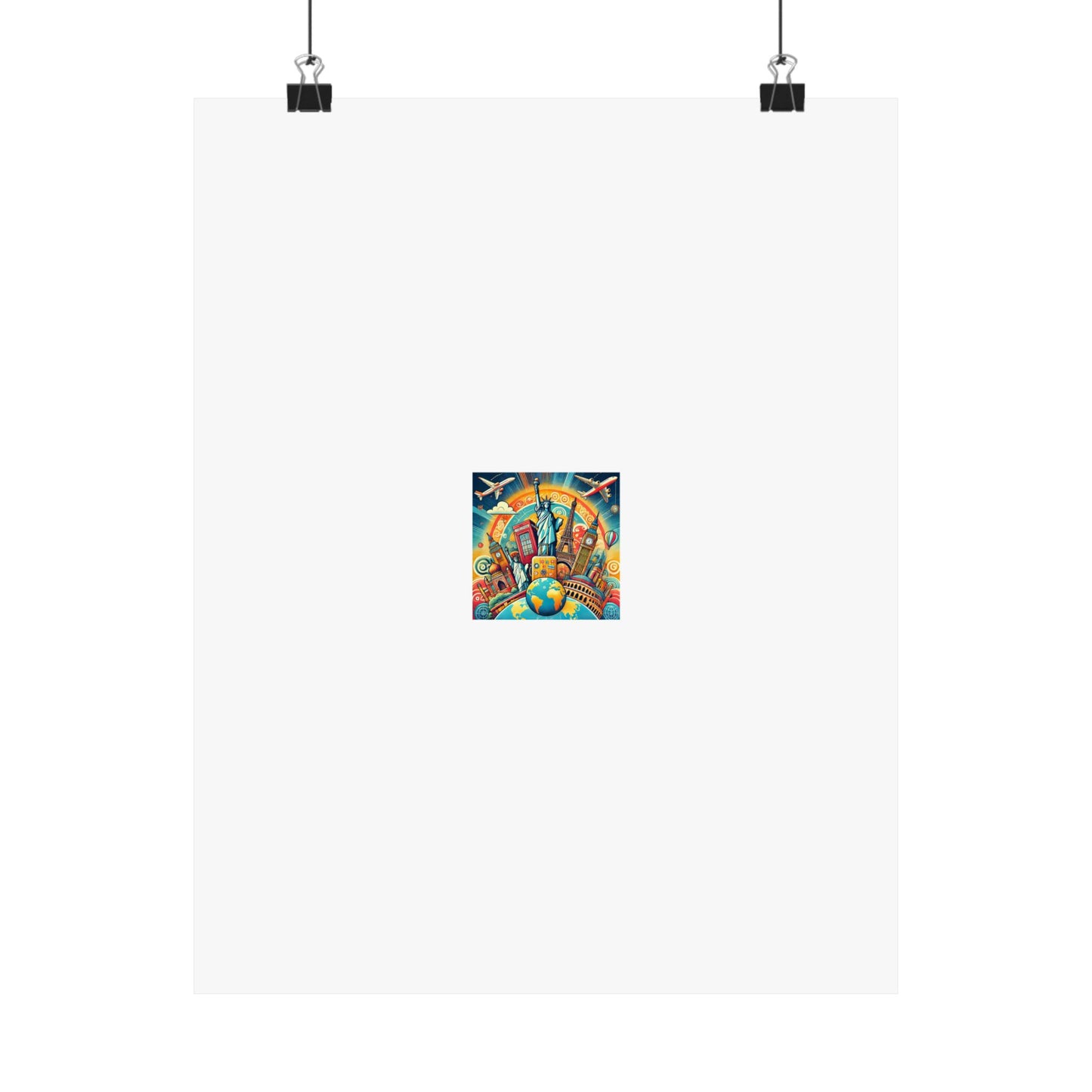 Global Landmark Adventure Collage Colorful Travel Poster