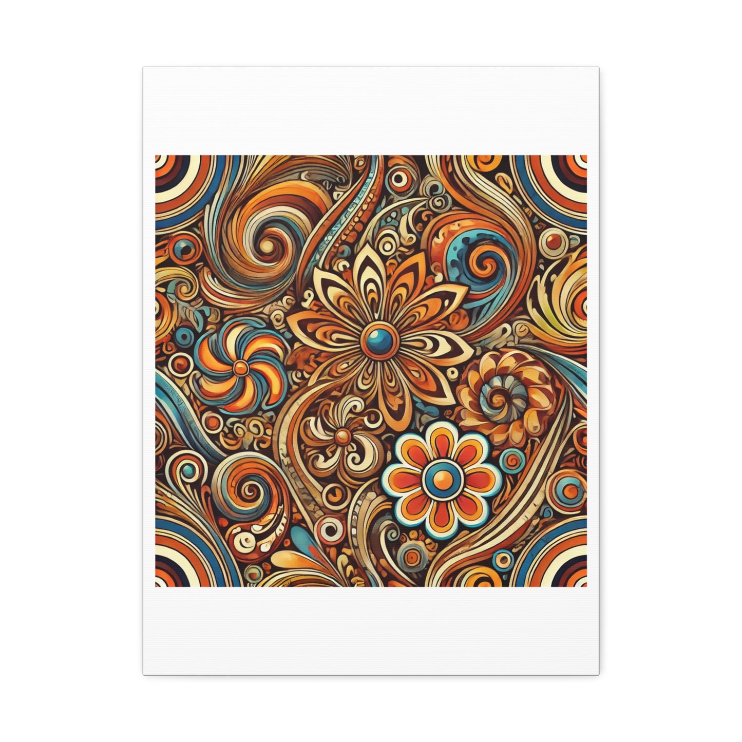 Ornate Abstract Floral Paisley Pattern Canvas