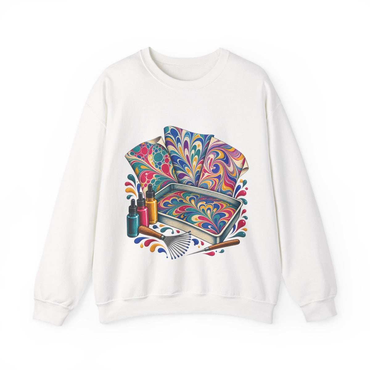 Colorful Paper Marbling Workshop Sweatshirt