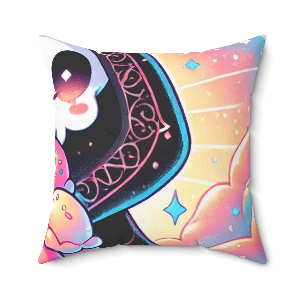 Pastel Grim Reaper Ice Cream Gothic Decorative Pillow