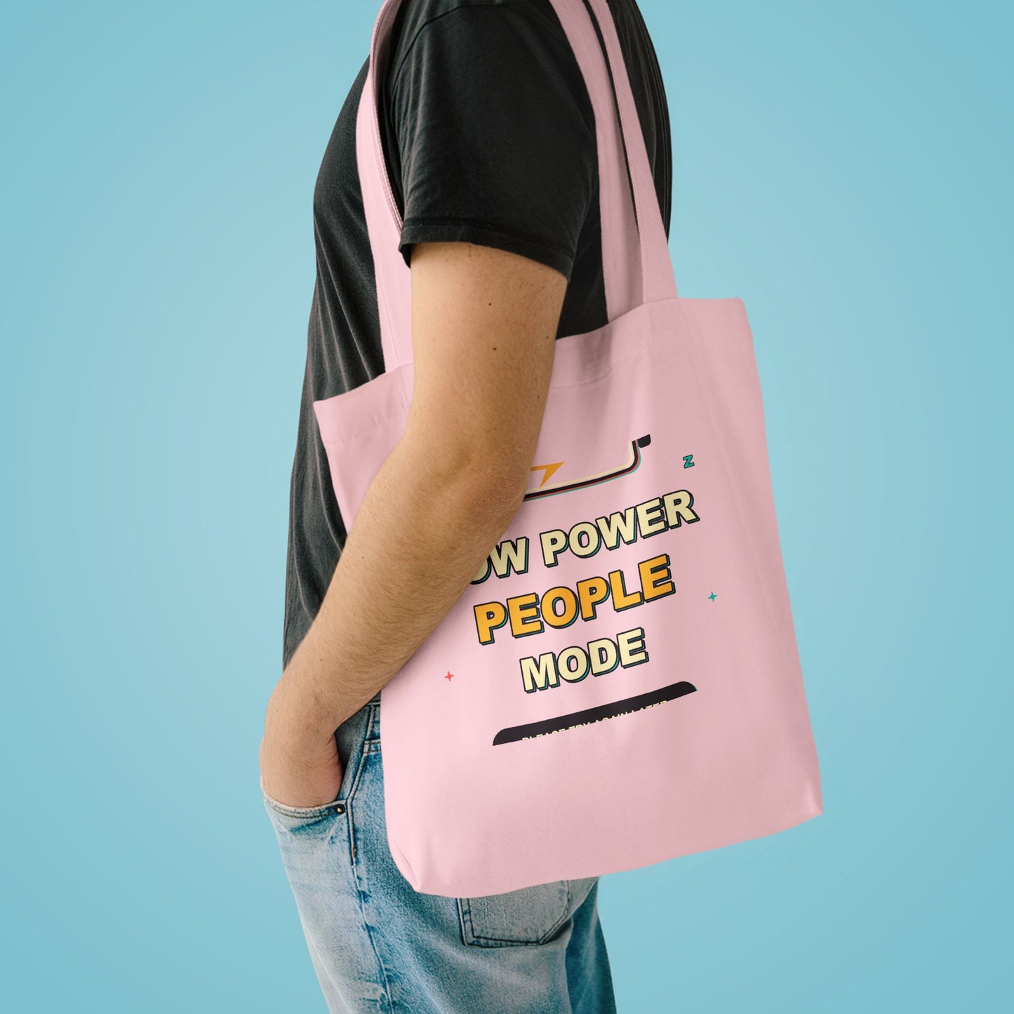 Low Power People Mode Funny Introvert Social Battery Tote Bag