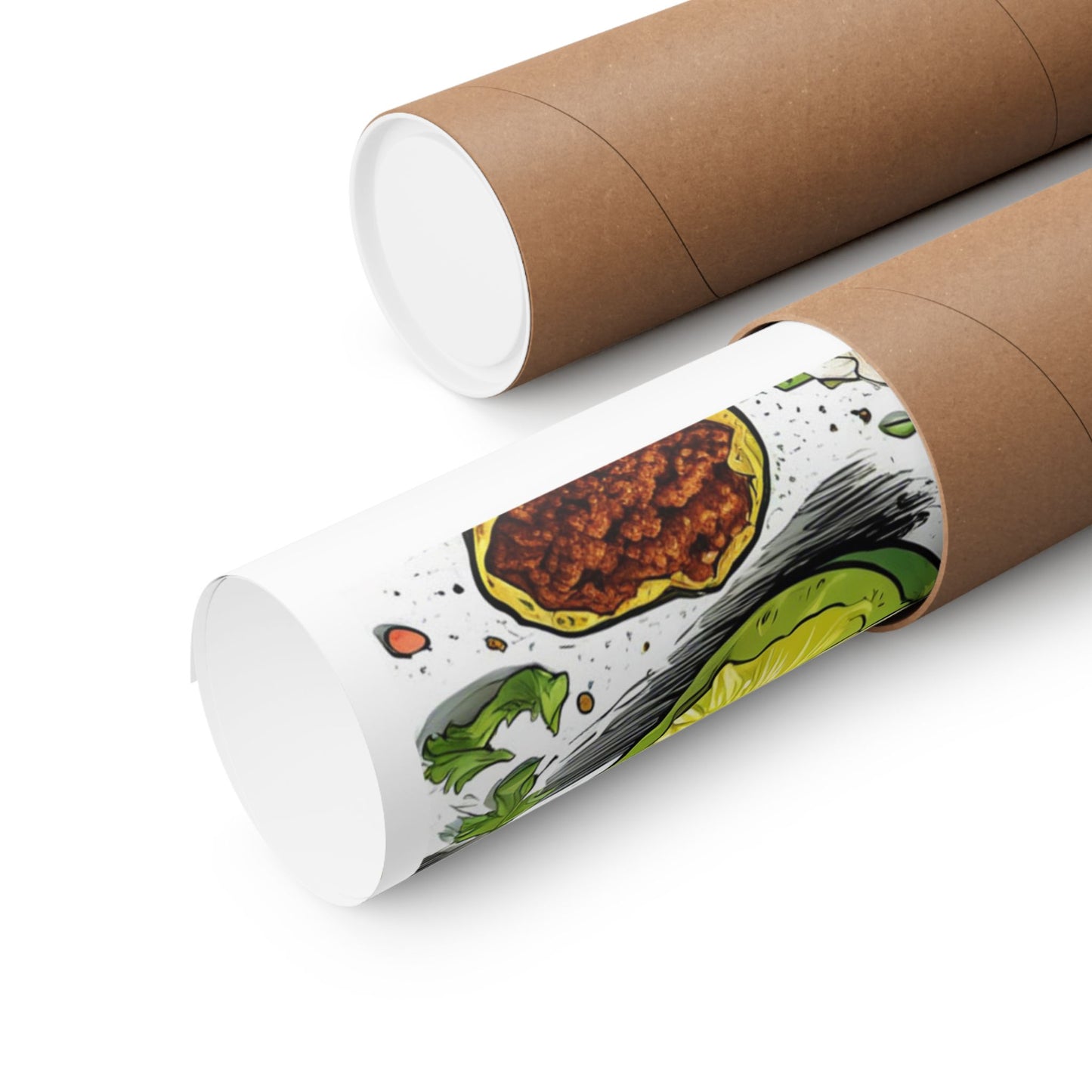 Bold Taco Illustration Foodie Gift Art Poster